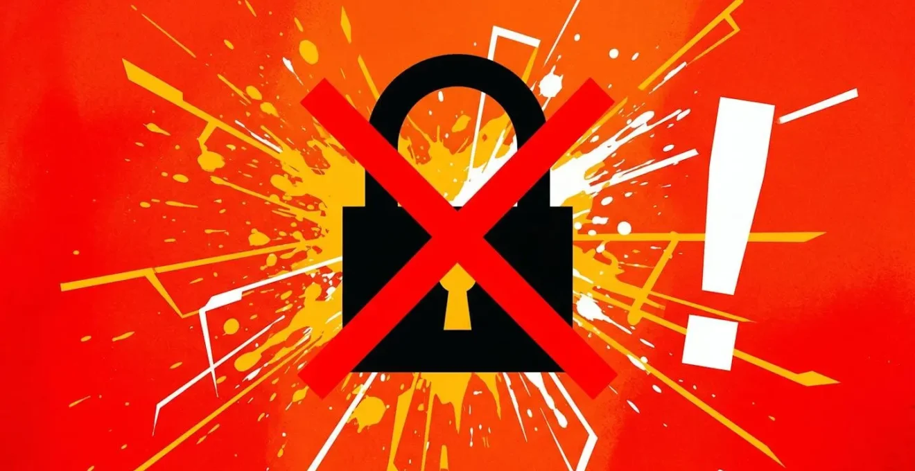 Symbole d'alerte rouge barrant un antivol, représentant une erreur à éviter.